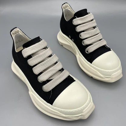 Chaussures casual pour homme — Sneakers en toile à lacets larges — Baskets compensées pour homme, semelle épaisse — Sneakers femme à rehaussement de hauteur🚚 Livraison rapide FelizShop