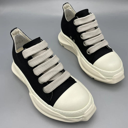 Chaussures casual pour homme — Sneakers en toile à lacets larges — Baskets compensées pour homme, semelle épaisse — Sneakers femme à rehaussement de hauteur🚚 Livraison rapide FelizShop