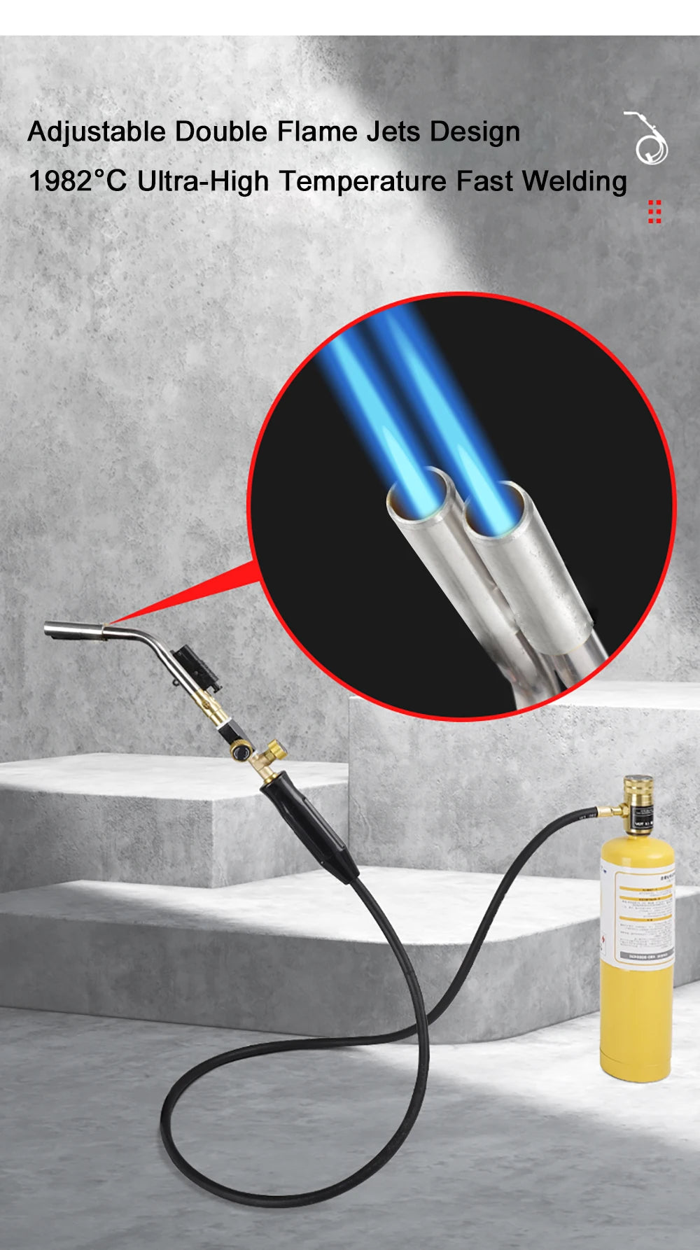 Chalumeau Propane Double Jets 3600℉ avec Allumage Électronique FelizShop