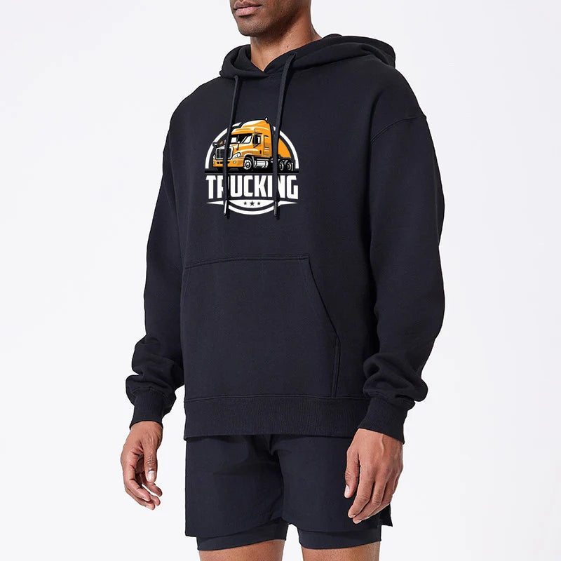 Sweat à Capuche Homme Style Streetwear – Pull Loose à Imprimé Camion, Manches Longues, Mode Décontractée Sport🚚 livraison gratuite TruckingStyle