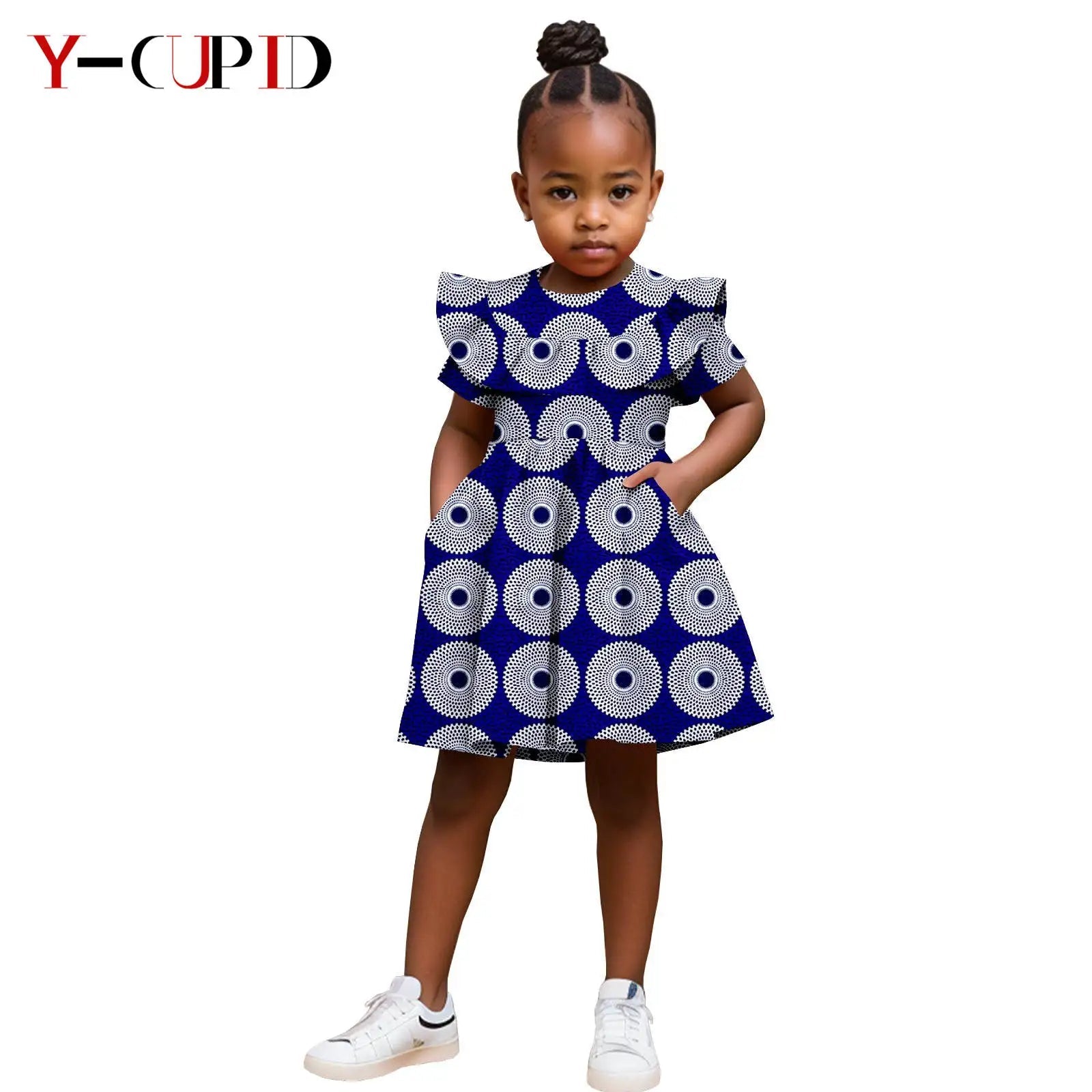 Robe Africaine Fille – Imprimé Wax Dashiki à Volants Été FelizShop