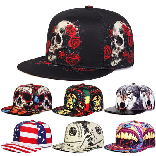 Men's Lion Animal Cartoon Printing Baseball Hat Hip Hop Fashion Women's Snapback hat Leisure Sports Button Hat Adjustable 🚚 Livraison rapide FelizShop