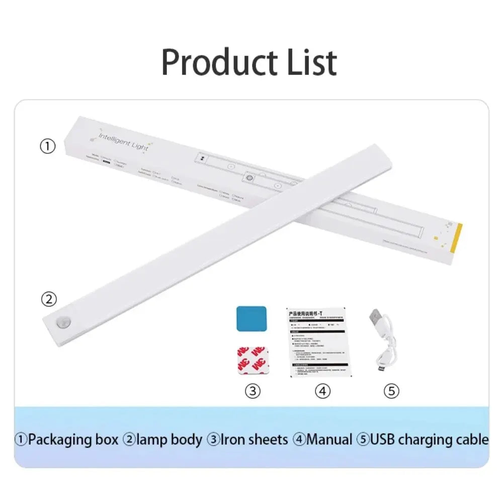 LED Cabinet Light USB Type-C Rechargeable Motion Sensor Led Lamp for Kitchen Wardrobe Cabinet Lighting 20cm/30cm/40cm/50cm/60cm 🚚 Livraison rapide en 8 à 12 jours ouvrés depuis la France FelizShop