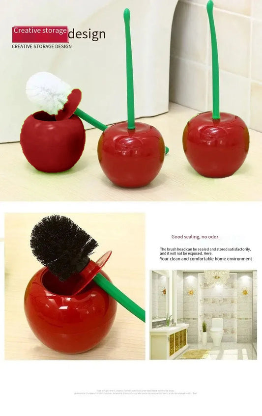 Brosse WC Cerise – Brosse Toilettes Design avec Support Original FelizShop