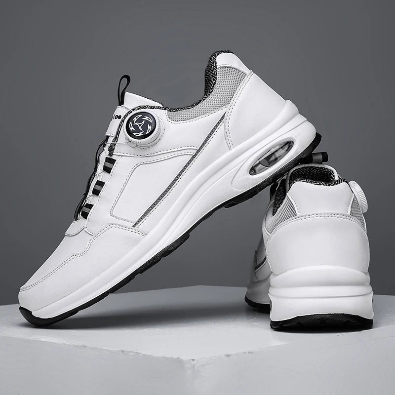 Chaussures de Sport Homme 2025 – Cuir Imperméable, Design Élastique avec Fermeture Tournante, Semelle à Coussin d’Air, Absorption des Chocs, Look Urbain Classique🚚 Livraison rapide en 8 à 12 jours ouvrés depuis la FelizShop
