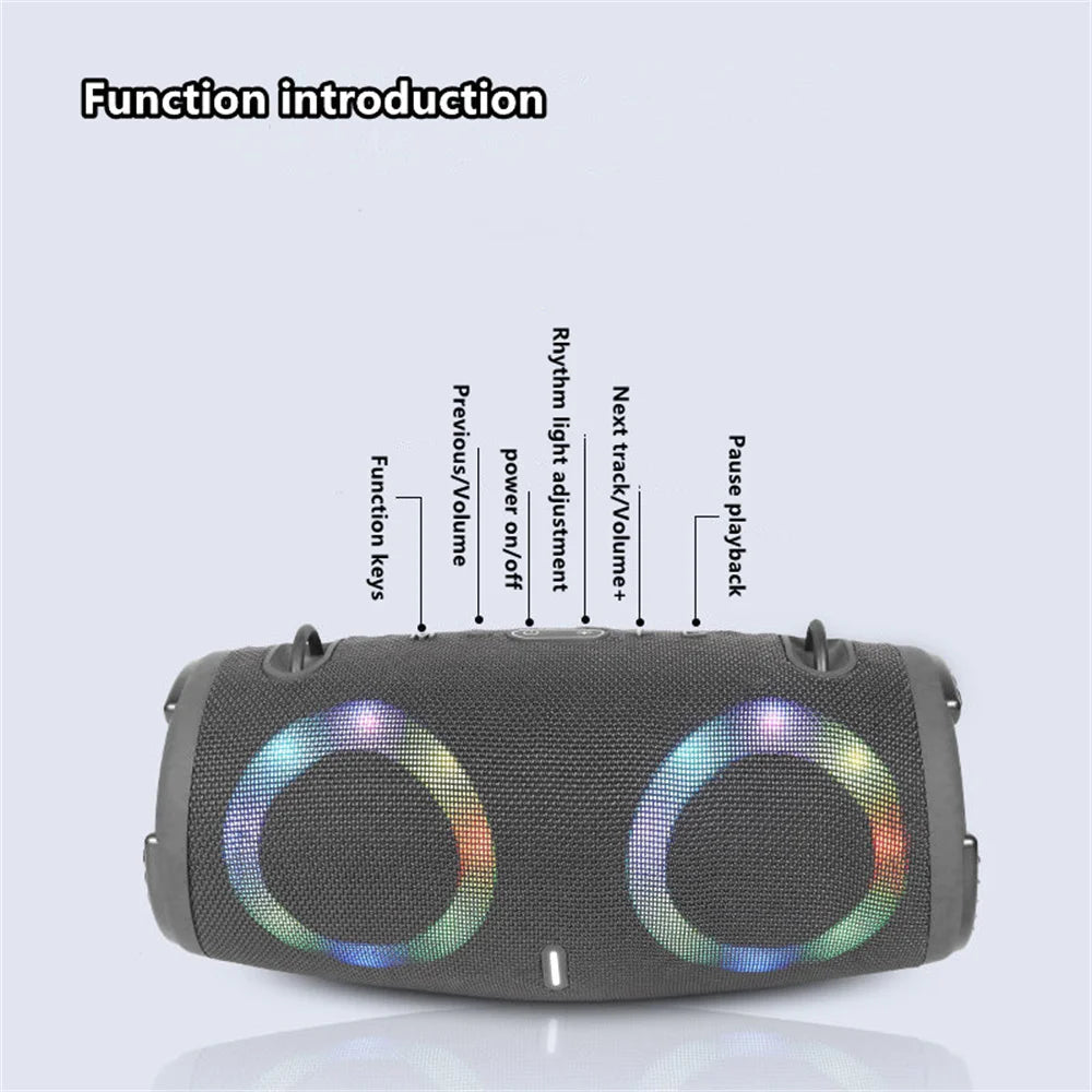 Enceinte Bluetooth Portable Étanche 100W – Son Puissant avec Lumières RGB Colorées, Subwoofer Sans Fil, Stéréo 360° Surround, TWS & Radio FM  🚚 Livraison rapide en 8 à 12 jours ouvrés depuis la France ou nos entr FelizShop