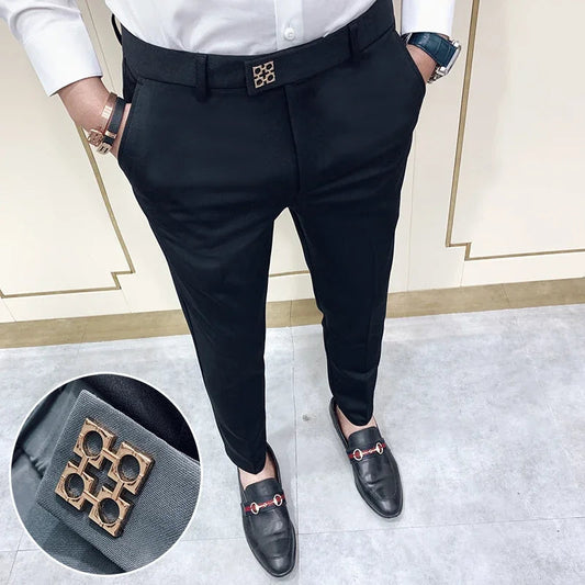 Pantalon Homme Slim Style Coréen – Mode Streetwear, Cheville Découverte🚚 Livraison rapide en 8 à 12 jours ouvrés depuis la France FelizShop