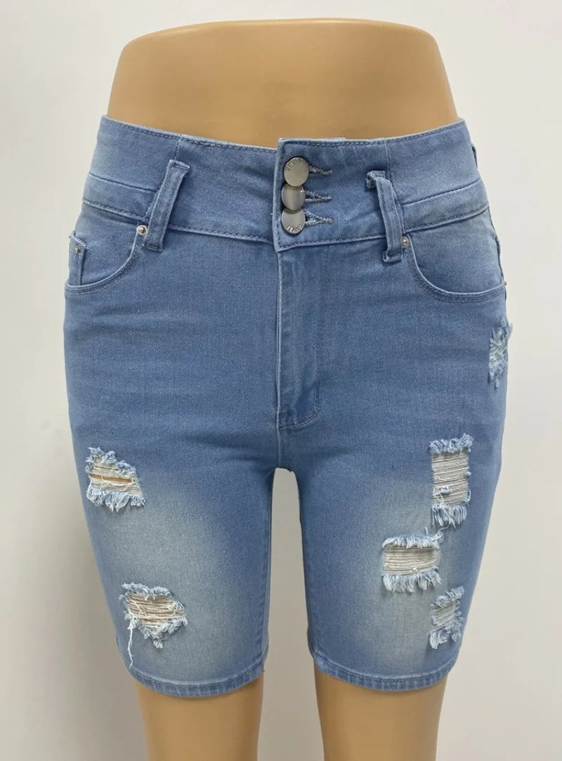 Short en Jean Femme – Taille Haute, Effet Push-Up, Tissu Élastique, Coupe Slim Déchirée, Look Mode & Féminin🚚 Livraison rapide en 8 à 12 jours ouvrés depuis la France FelizShop