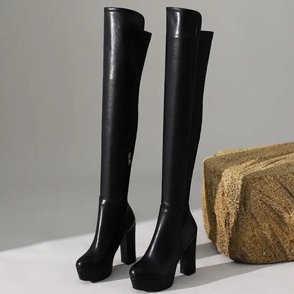 Cuissardes femme en suédine extensible – Talons hauts plateforme épais – Bottes slim au-dessus du genou – Automne / Hiver élégance & confort
🚚Livraison gratuite rapide et sécurisé FR FelizShop