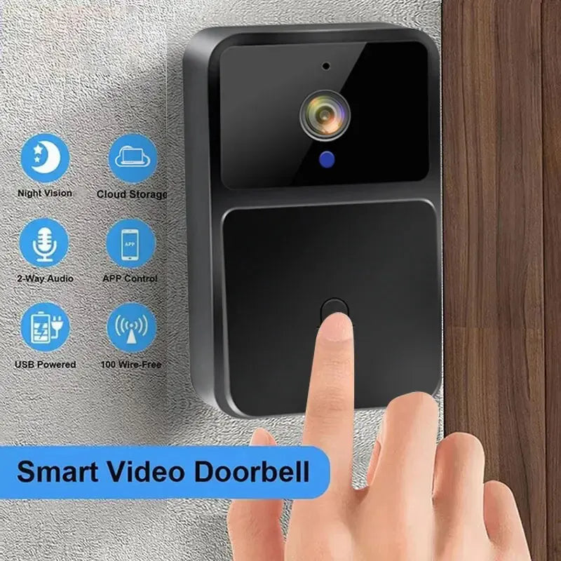 Caméra de Sonnette Vidéo WiFi – Vision Nocturne HD, Sans Fil, Batterie Intégrée, Interphone Bidirectionnel avec Modulation de Voix, Sécurité Intelligente pour la Maison 🚚 Livraison rapide en 8 à 12 jours ouvrés FelizShop