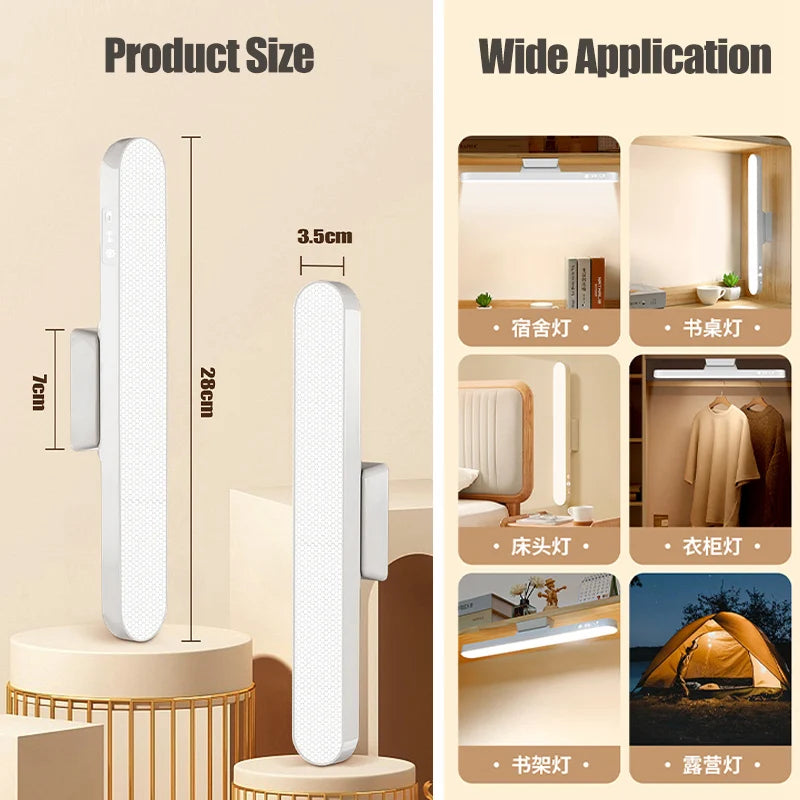 LED Table Lamp Magnetic Hanging USB Rechargeable Desk Lamp 3 Color Reading Light Dimmable Cabinet Closet Wardrobe Night Light 🚚 Livraison rapide en 8 à 12 jours ouvrés depuis la France FelizShop