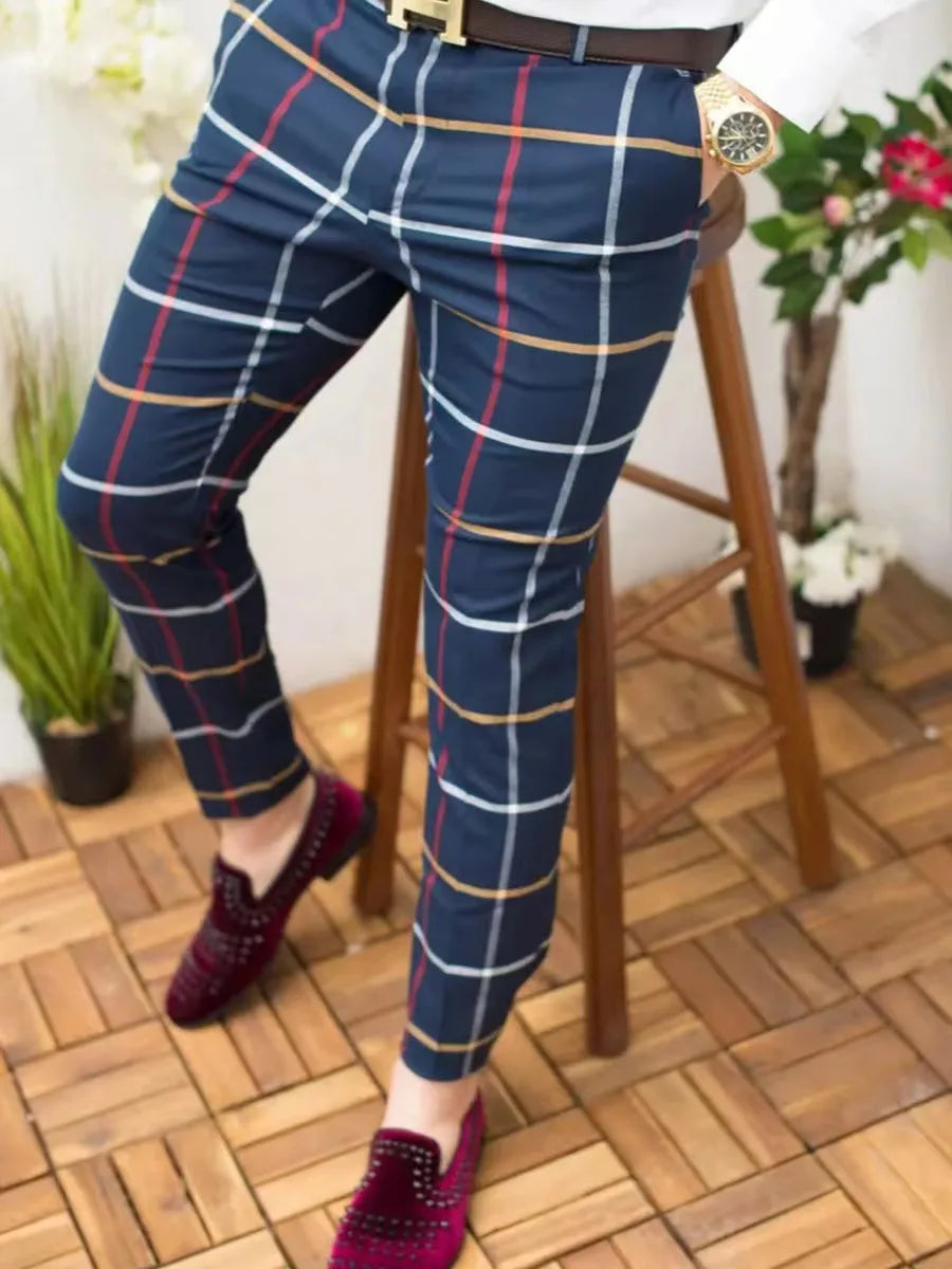 Pantalon Homme Business Décontracté | Style Rétro Imprimé | Coupe Droite Longue | Streetwear Élégant🚚Livraison rapide gratuite et sécurisée FelizShop