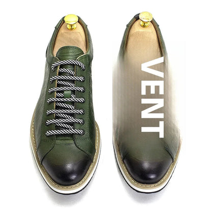Chaussures casual homme style européen — En cuir véritable de vachette — Vert ou noir — Design luxueux à imprimé crocodile — Chaussures plates streetwear🚚 Livraison rapide en 8 à 12 jours ouvrés depuis la Fra FelizShop