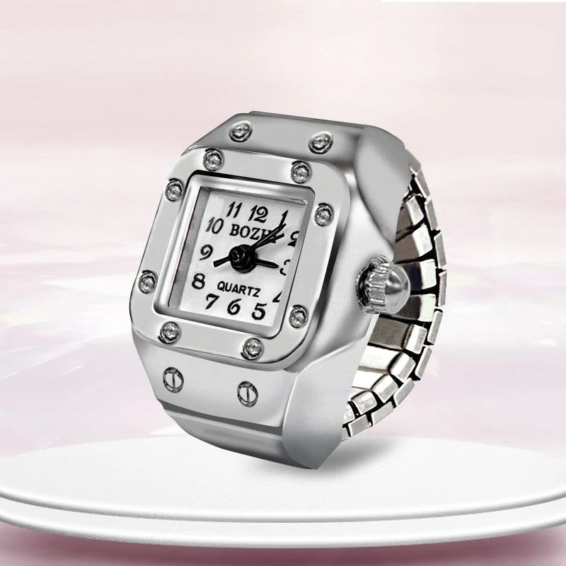 Bague Montre Rétro Punk – Anneau Quartz Vintage avec Chiffres Romains FelizShop