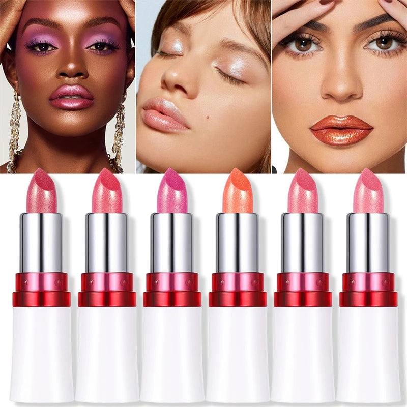 Rouge à Lèvres Pailleté Métallique – 12 Couleurs Intenses | Fini Brillant Nacré, Longue Tenue & Facile à Appliquer🚚 Livraison rapide FelizShop