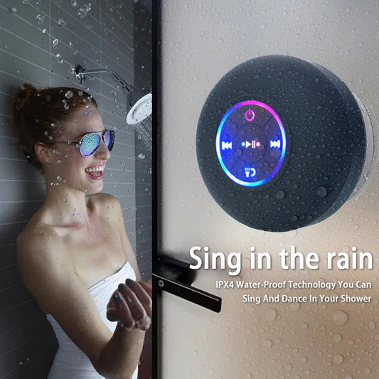 Enceinte Bluetooth Portable Sans Fil avec LED – Haut-parleur Étanche IPX4, Ventouse Puissante, Mini Son Stéréo, Idéal pour la Salle de Bain et l’Extérieur 🚚 Livraison rapide en 8 à 12 jours ouvrés depuis la Fran FelizShop