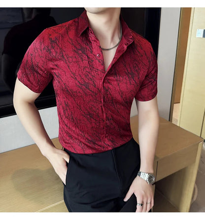 Chemise Slim Fit Homme Été – Jacquard Texturé & Design Élégant | Jusqu’au 4XL 🚚Livraison rapide gratuite et sécurisée FelizShop