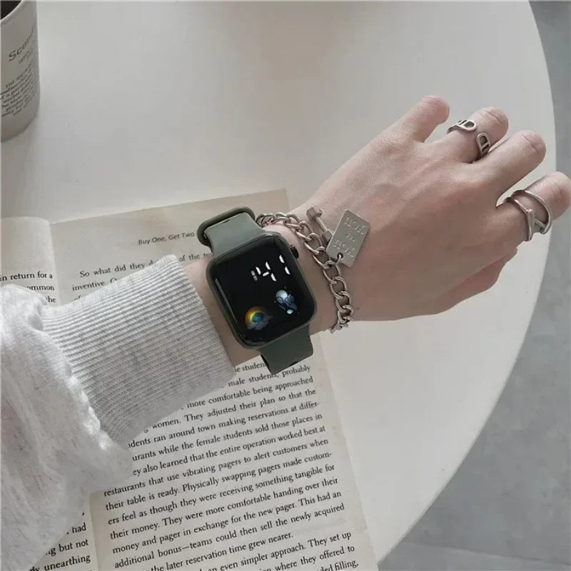 Montre sport LED tendance — Montre digitale homme rose, bracelet en silicone, style casual — Montre femme électronique🚚 Livraison rapide en 8 à 12 jours ouvrés depuis la France FelizShop