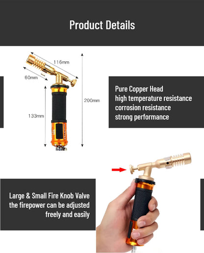 Chalumeau à gaz butane professionnel avec tuyau – Soudage et brasage FelizShop