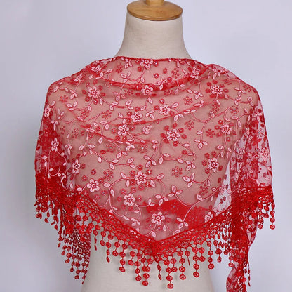 Foulard Femme BOHOWAII – Voile Dentelle Triangulaire Élégant
Dimensions : env. 140 cm x 90 cm x 90 cm (forme triangle)
Matériaux : tulle léger, dentelle brodée, voile doux et respirant
Style : bohème chic, musulman mo FelizShop