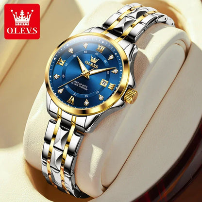 Montres Couple OLEVS 2906 – Montre Homme & Femme Quartz Luxe Étanche Acier FelizShop