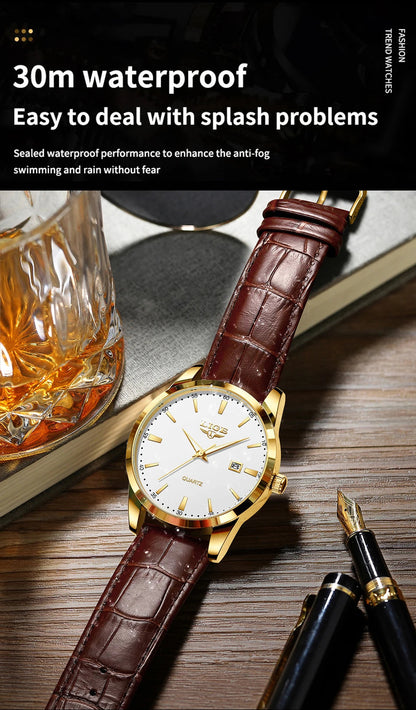 Montre Homme LIGE – Bracelet Cuir Marron – Chronographe Sport & Élégance🚚 Livraison rapide en 8 à 12 jours ouvrés depuis la France FelizShop