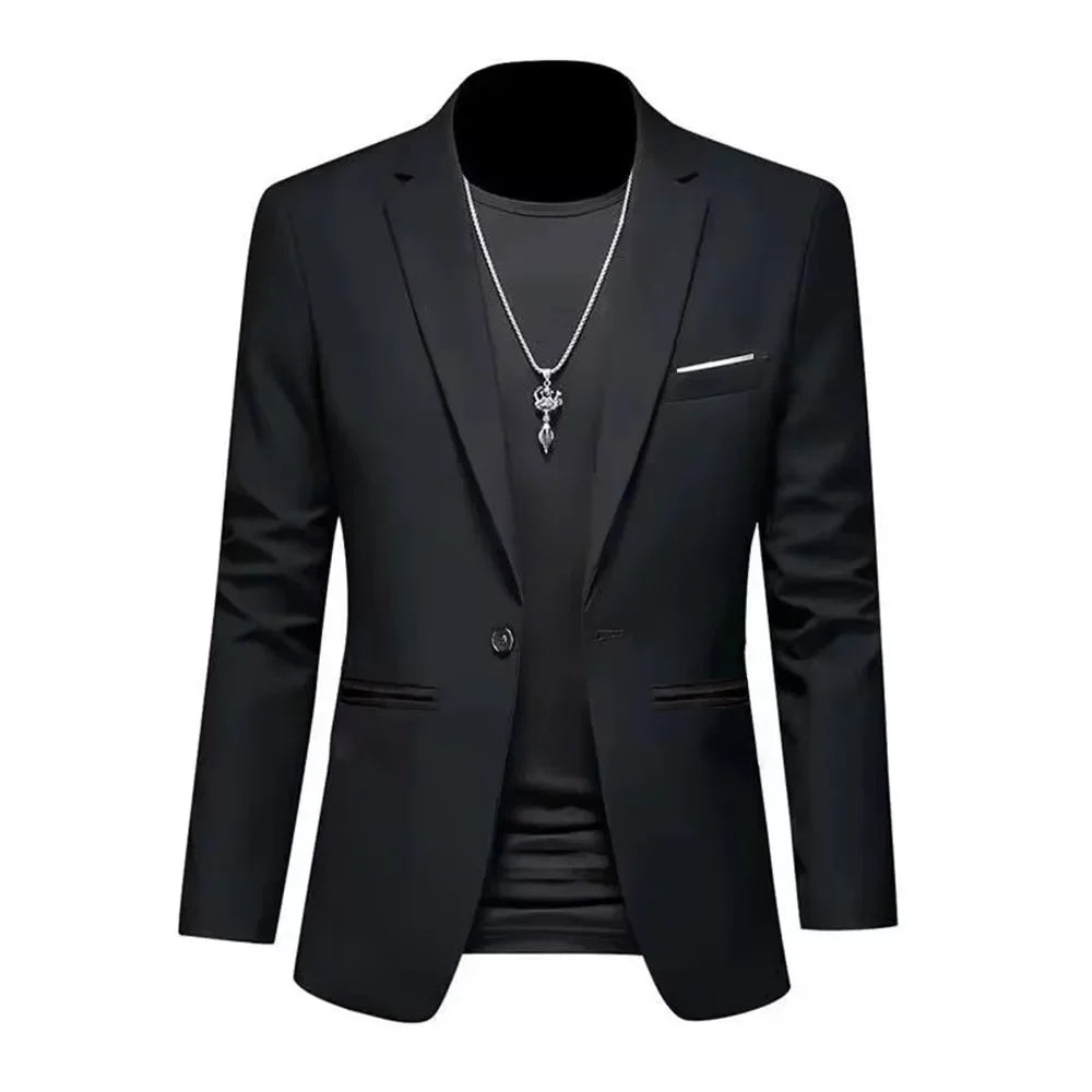 Veste de Costume Homme Tendance – Coupe Slim & Décontractée | Non Froissable, Bouton Unique🚚 Livraison rapide en 8 à 12 jours ouvrés depuis la France FelizShop