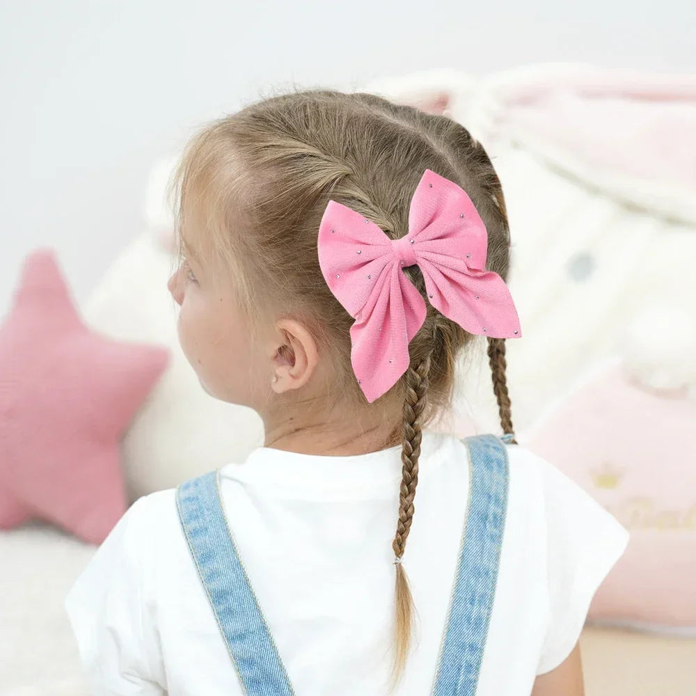 Barrettes Nœud Rouge Velours pour Fille – Lot de 2 Accessoires Cheveux à Pois Étoilés FelizShop