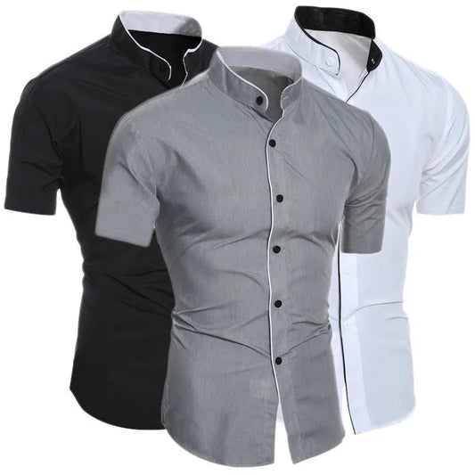 Chemise Homme Manches Courtes – Unie & Décontractée – Idéale pour l'Été et le Quotidien🚚 Livraison rapide en 8 à 12 jours ouvrés depuis la France FelizShop