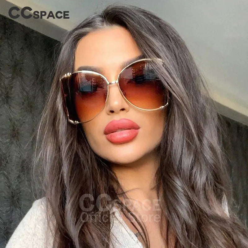 45476 Metal Square Gradient Sunglasses Men Women Pearl Decoration Brand Glasses Designer Fashion Male Female Shades 🚚 Livraison rapide en 8 à 12 jours ouvrés depuis la France FelizShop