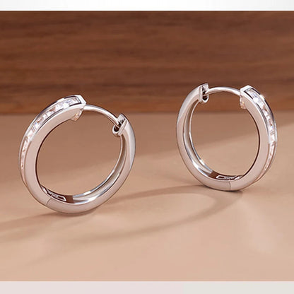Nouvelles boucles d’oreilles en argent sterling 925 – Anneaux ronds ornés de zircon brillant, bijoux élégants et tendance pour femme, parfaits en cadeau d’anniversaire.🚚 Livraison rapide en 8 à 12 jours ouvrés d FelizShop