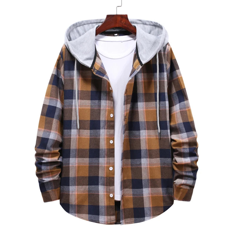 Chemise à Carreaux à Capuche pour Homme – Style Décontracté & Urbain – Manches Longues🚚 Livraison rapide en 8 à 12 jours ouvrés depuis la France FelizShop