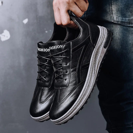 Sneakers en cuir PU pour homme — Chaussures business casual — Baskets respirantes d’extérieur — Mocassins mode pour homme — Chaussures de marche🚚 Livraison rapide FelizShop
