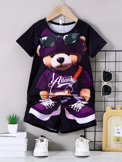 Ensemble Été 2025 Homme – T-Shirt + Short Imprimé Ours – Style Streetwear & Respirant🚚 Livraison rapide en 8 à 12 jours ouvrés depuis la France FelizShop