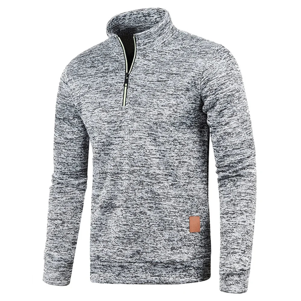 Sweatshirt Homme Demi-Zippé – Pull Épais à Col Montant, Style Décontracté pour le Printemps/Automne, Couleur Unie 🚚 Livraison rapide en 8 à 12 jours ouvrés depuis la France FelizShop
