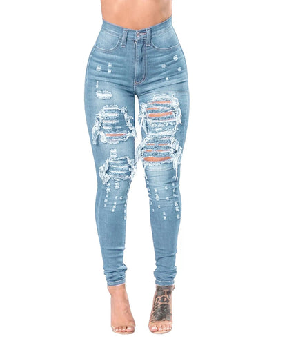 Jean Femme  – Taille Haute  Déchiré Skinny FelizShop