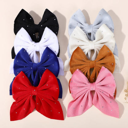 Barrettes Nœud Rouge Velours pour Fille – Lot de 2 Accessoires Cheveux à Pois Étoilés FelizShop