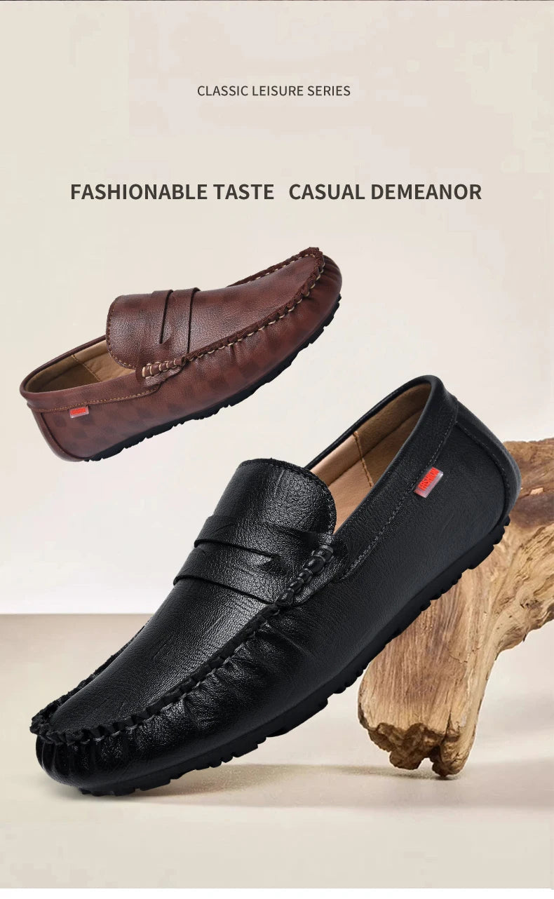 Mocassins Homme Cuir – Chaussures Décontractées à Enfiler | Loafers Style Bateau Haut de Gamme (Taille 38 à 47)🚚 Livraison rapide en 8 à 12 jours ouvrés depuis la France FelizShop