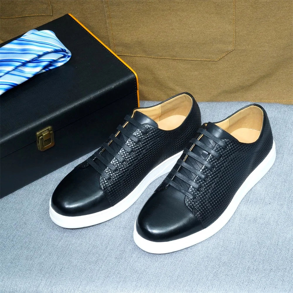 Chaussures casual classiques pour homme, taille 38 à 50 — Sneakers en cuir véritable à lacets — Derby plats, chaussures de conduite, shopping ou travail🚚 Livraison rapide en 8 à 12 jours ouvrés depuis la France FelizShop