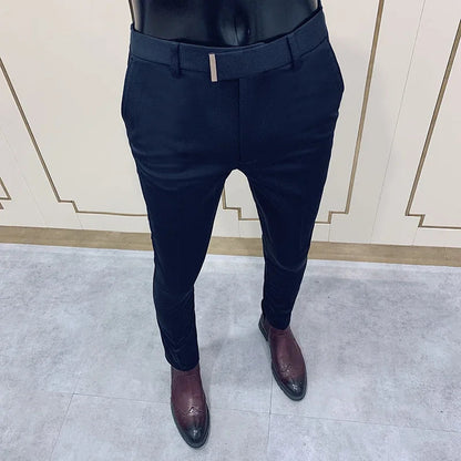 Pantalon Homme Slim Style Coréen – Mode Streetwear, Cheville Découverte🚚 Livraison rapide en 8 à 12 jours ouvrés depuis la France FelizShop