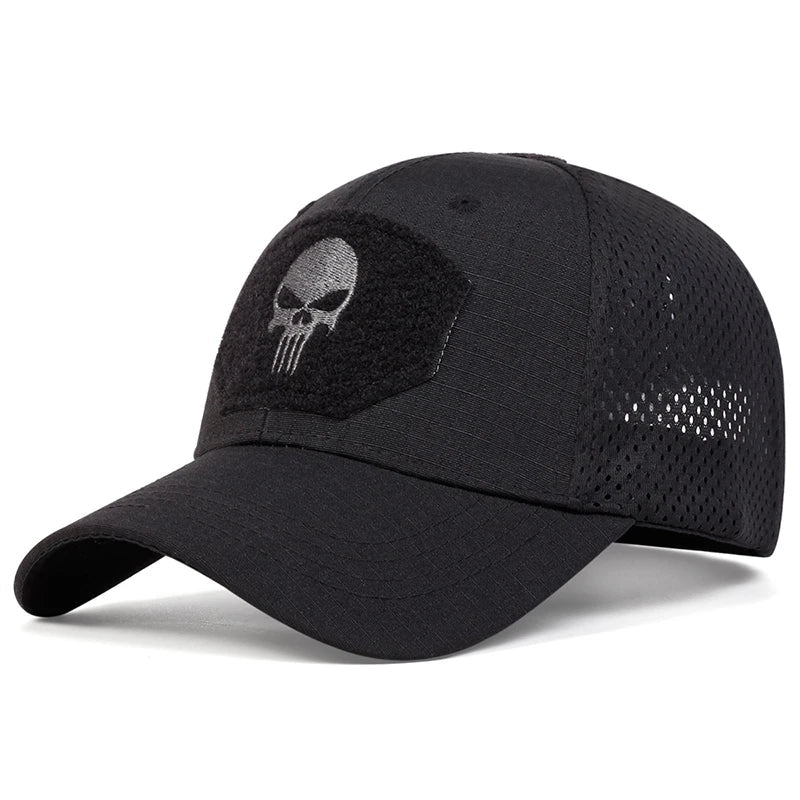 Unisex Skull Embroidery Baseball Net Caps Spring Summer Outdoor Sunscreen Hat Adjustable Casual Trucker Hats FelizShop