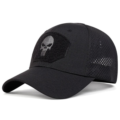 Unisex Skull Embroidery Baseball Net Caps Spring Summer Outdoor Sunscreen Hat Adjustable Casual Trucker Hats FelizShop