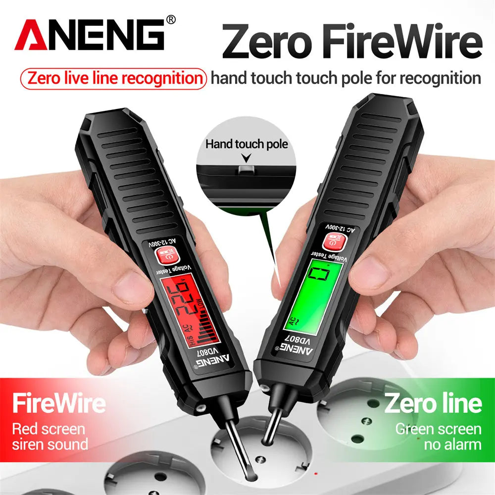 ANENG VD807 – Stylo testeur électrique intelligent à induction, capteur NCV sans contact, détecteur de tension AC 12–300V, fréquence 50/60Hz. Outil portable de détection de fils électriques.🚚Livraison gratuite ra FelizShop