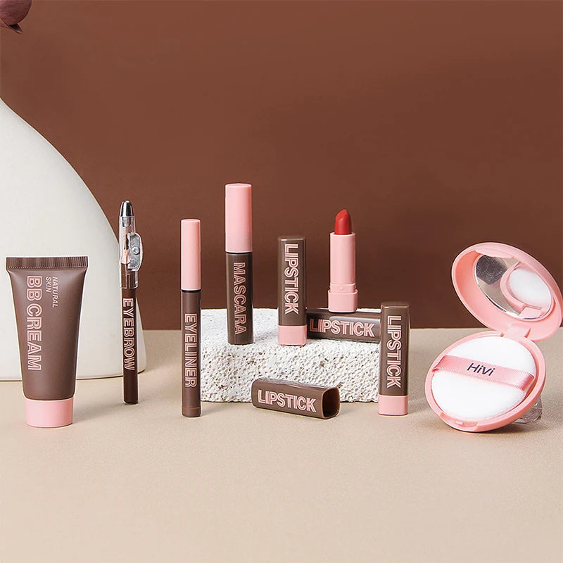 Coffret Maquillage HiVi Édition Limitée – Cadeau de Saint-Valentin pour Femme | Rouge à Lèvres, Poudre, Fixateur & Plus🚚 Livraison rapide FelizShop