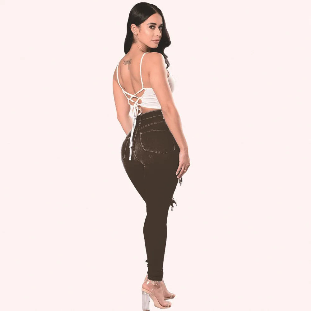Jean Femme  – Taille Haute  Déchiré Skinny FelizShop