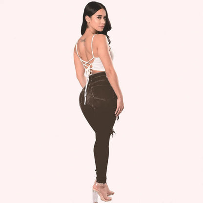 Jean Femme  – Taille Haute  Déchiré Skinny FelizShop
