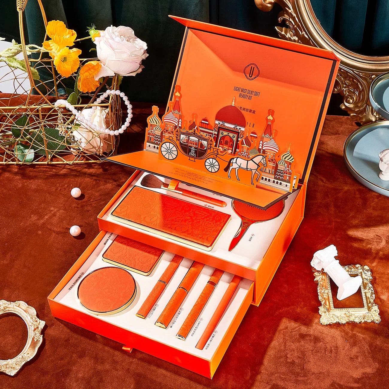 Coffret Maquillage Noël – Set Cadeau Beauté Complet | BB Cream, Rouge à Lèvres, Fards, Eyeliner, Crayon Sourcils🚚 Livraison rapide FelizShop