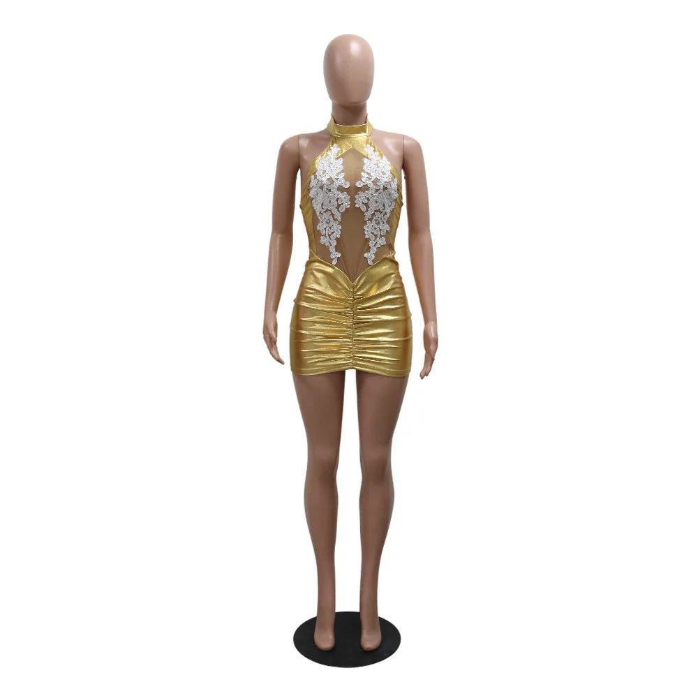 CM.YAYA Women O-neck Mini Dress Sleeveless Mesh See Through Sexy Pencil Dresses Sexy Night Club party Evening Vestidos Summer 🚚 Livraison rapide en 8 à 12 jours ouvrés depuis la France FelizShop