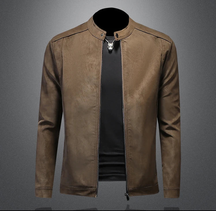 2025 new high-quality slim men's leather jacket,🚚Livraison rapide gratuite et sécurisée FelizShop
