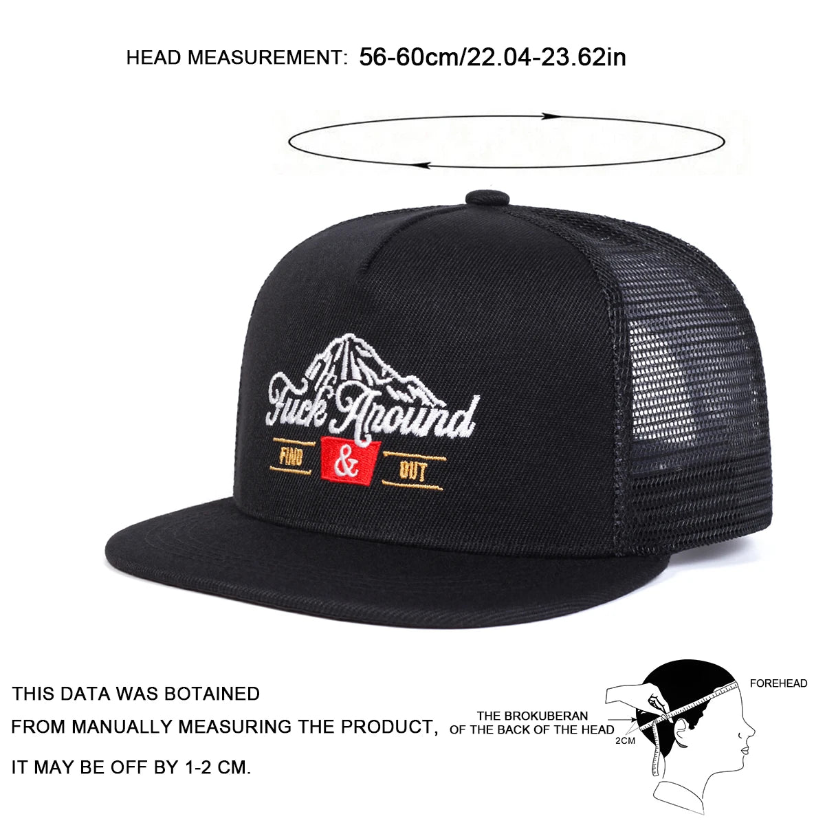 Casquette unisexe ANOUND avec broderie lettres – Style hip-hop – Casquette filet réglable pour le printemps et l’été – Casquette de baseball décontractée, protection solaire, sport 🚚 Livraison rapide FelizShop